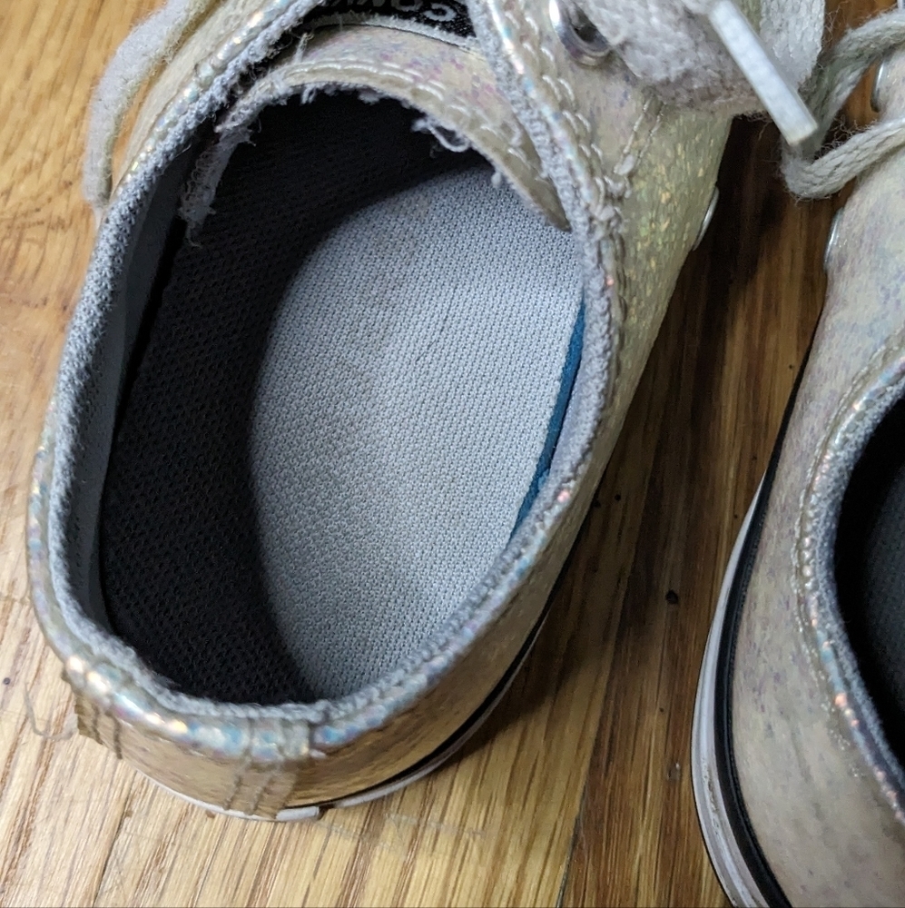 Converse Size 3 Chuck Taylor All‎ Star Iridescent Glitter Low Top Sneaker Shoes - Picture 5 of 9